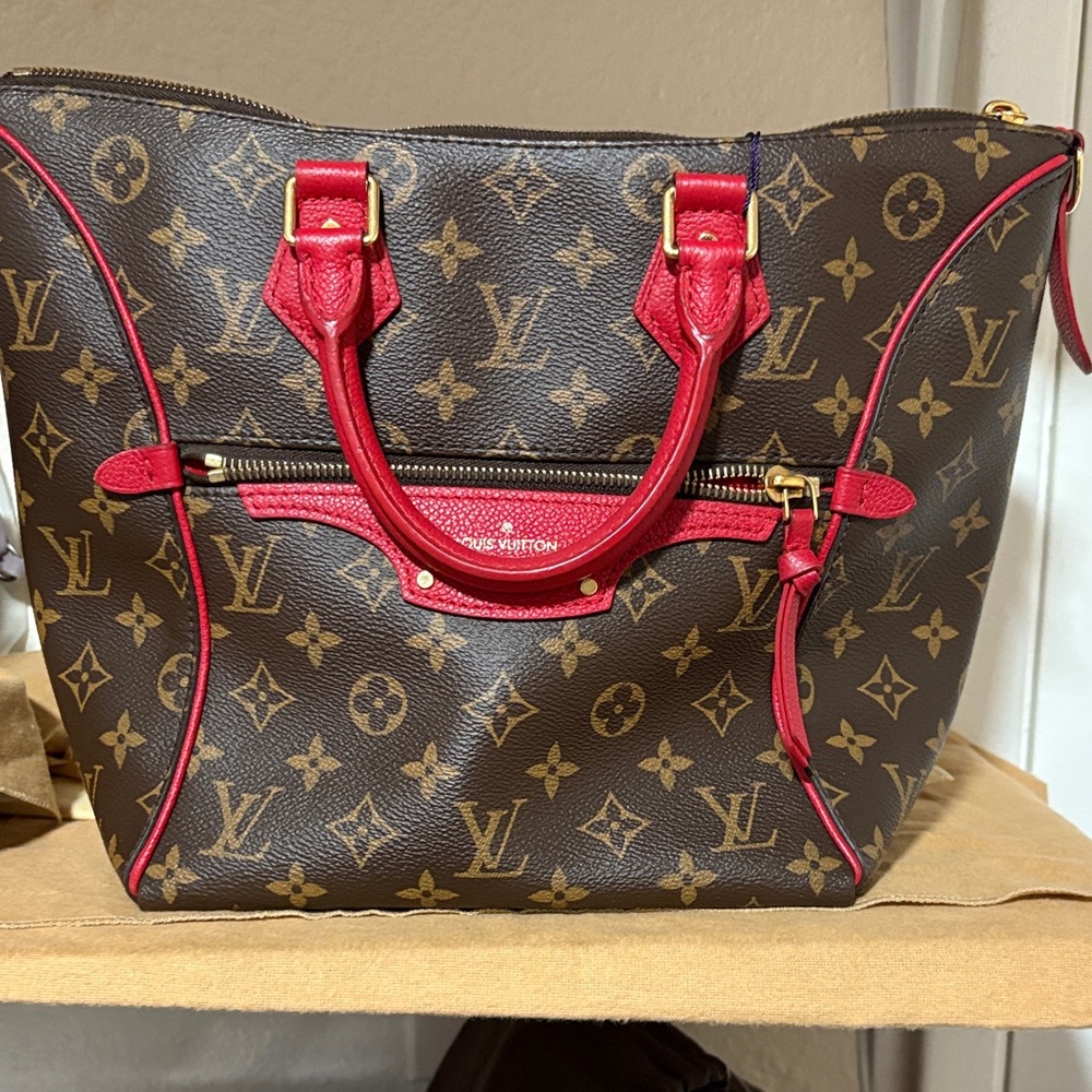 Louis Vuitton Tournelle Tote PM Monogram with red 2way